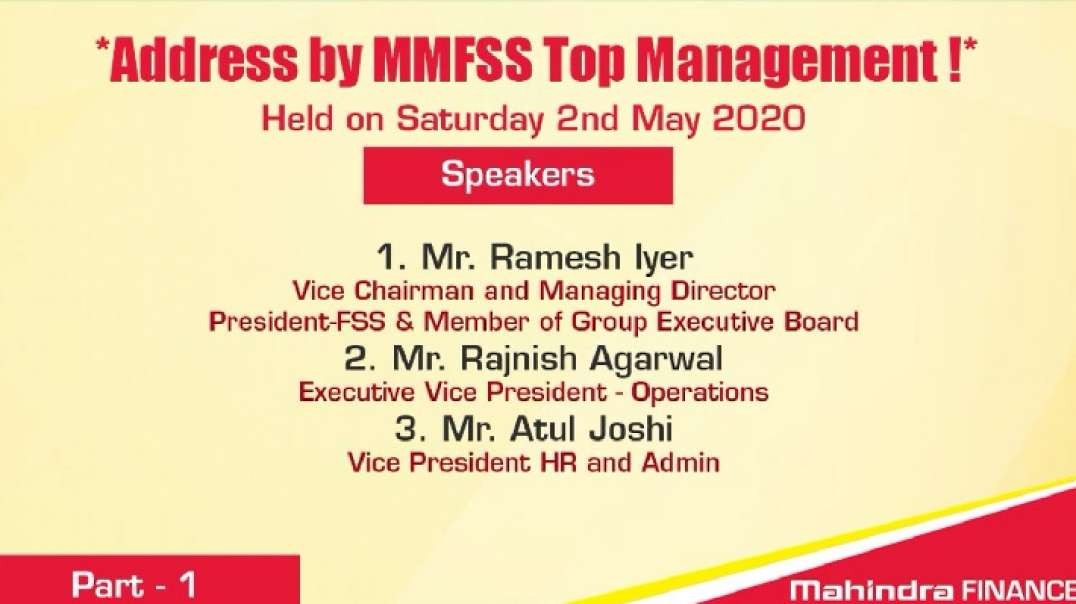 Address by MMFSS Top Management (Part 1)