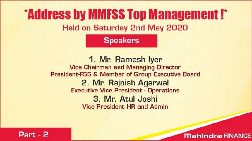 Address by MMFSS Top Management (Part 2)