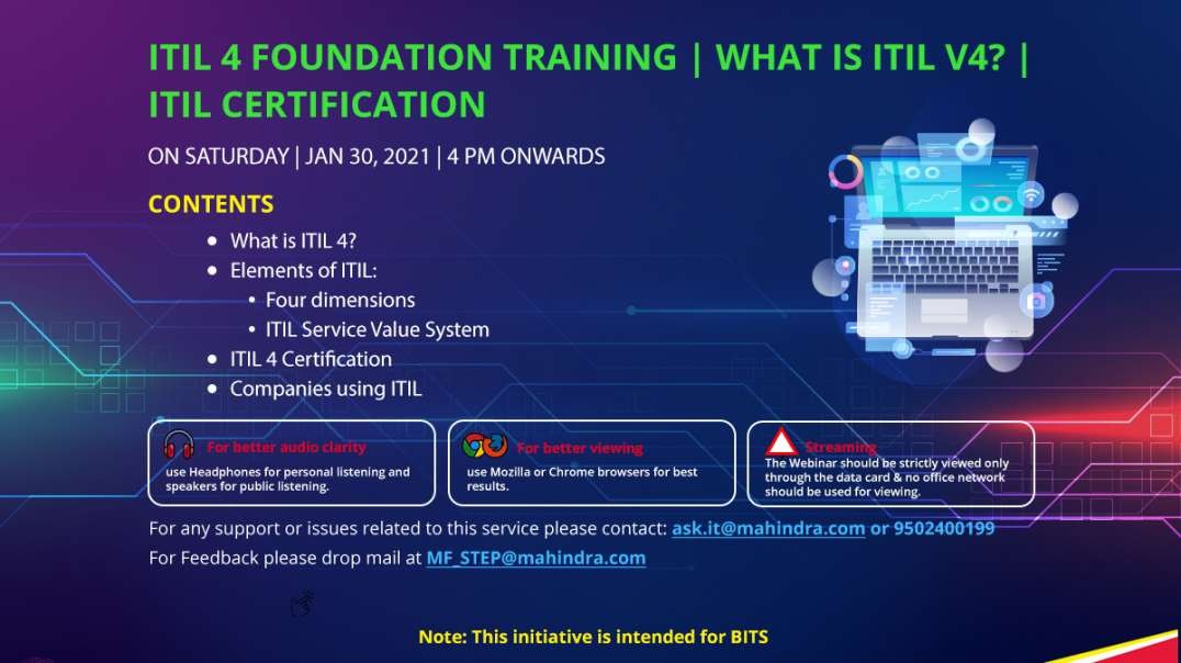 ITIL 4 Foundation Training | What Is ITIL V4? | ITIL Certification