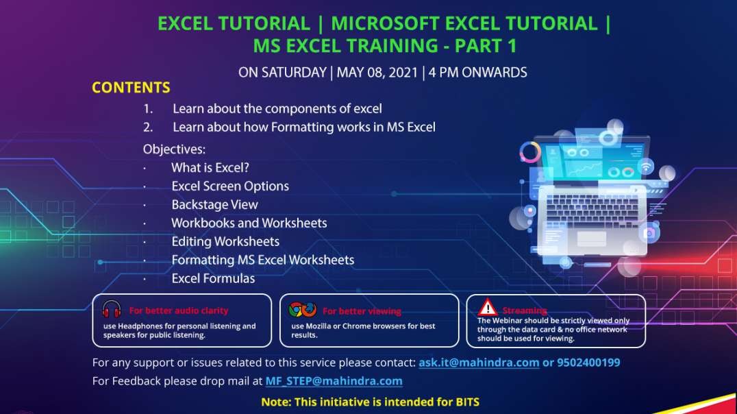Excel Tutorial | Microsoft Excel Tutorial | MS Excel Training - Part 1