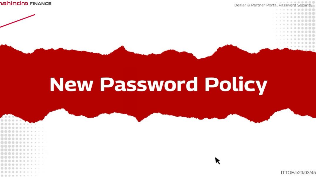 Dealer & Partner Portal Password Policy
